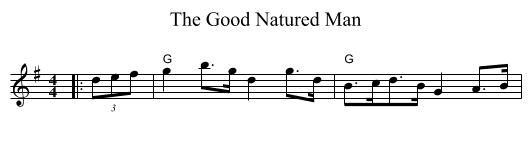 The Good Natured Man - staff notation