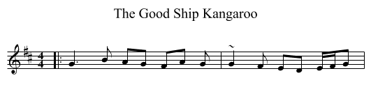 The Good Ship Kangaroo - staff notation