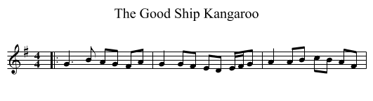 The Good Ship Kangaroo - staff notation