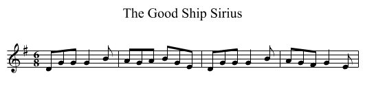 The Good Ship Sirius - staff notation