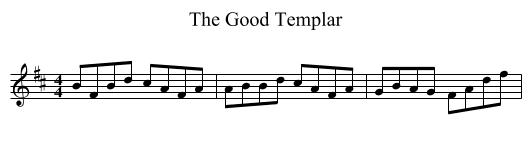 The Good Templar - staff notation