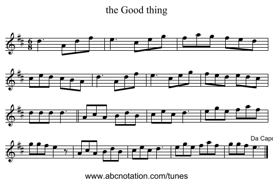the Good thing - staff notation