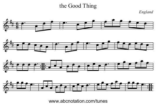 the Good Thing - staff notation