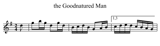 the Goodnatured Man - staff notation