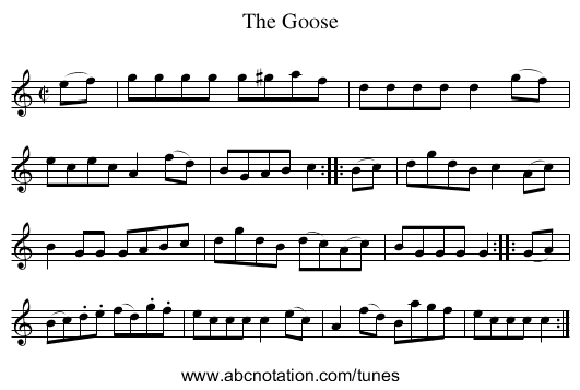 The Goose - staff notation