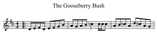 The Gooseberry Bush - staff notation