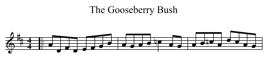The Gooseberry Bush - staff notation
