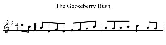 The Gooseberry Bush - staff notation