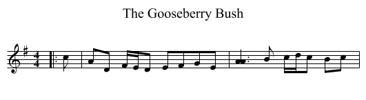 The Gooseberry Bush - staff notation
