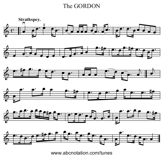 The GORDON - staff notation