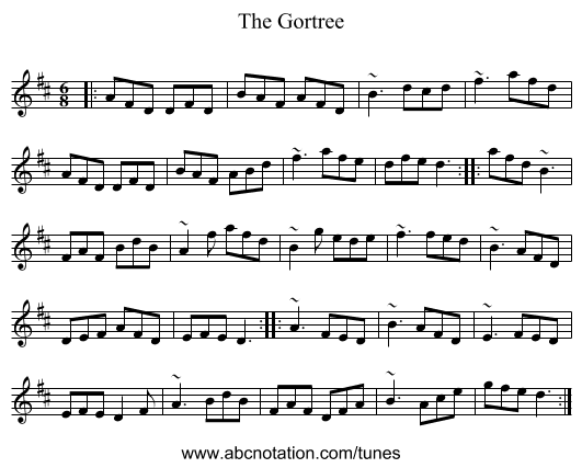 The Gortree - staff notation