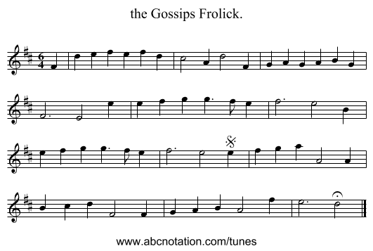 the Gossips Frolick. - staff notation