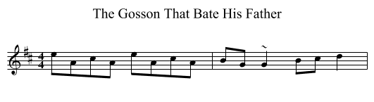 The Gosson That Bate His Father - staff notation