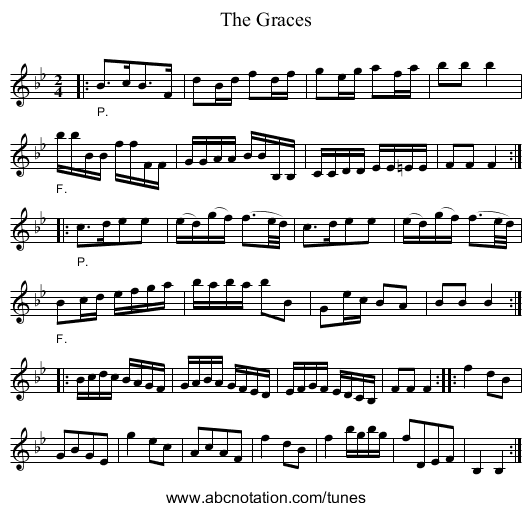 The Graces - staff notation