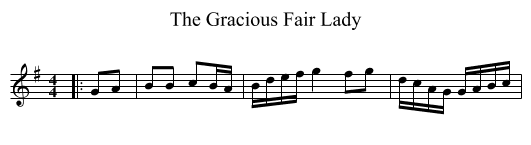 The Gracious Fair Lady - staff notation