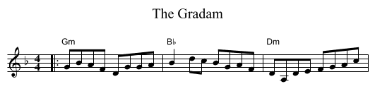 The Gradam - staff notation