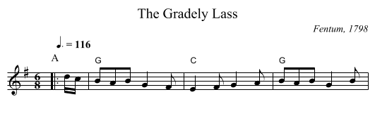 The Gradely Lass - staff notation