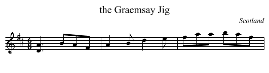 the Graemsay Jig - staff notation