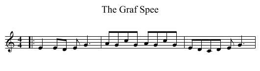 The Graf Spee - staff notation