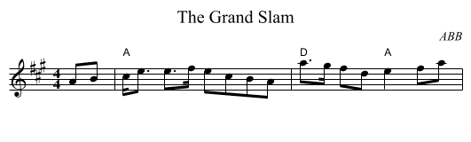 The Grand Slam - staff notation
