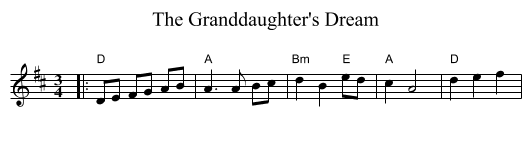 The Granddaughter's Dream - staff notation