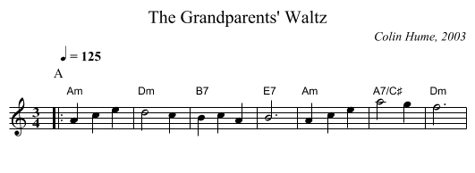 The Grandparents' Waltz - staff notation