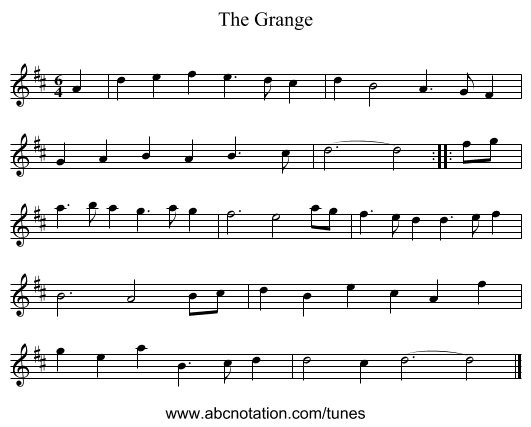 The Grange - staff notation