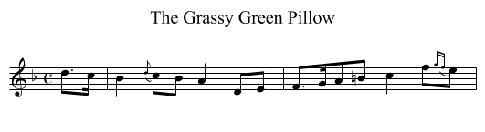 The Grassy Green Pillow - staff notation