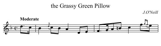 the Grassy Green Pillow - staff notation