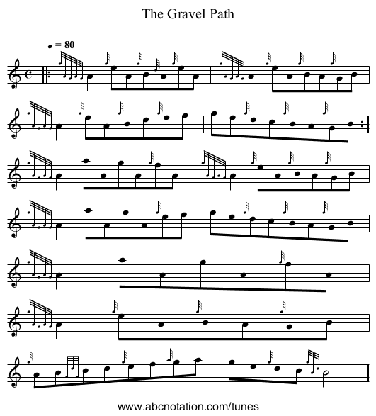 The Gravel Path - staff notation