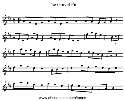The Gravel Pit - staff notation