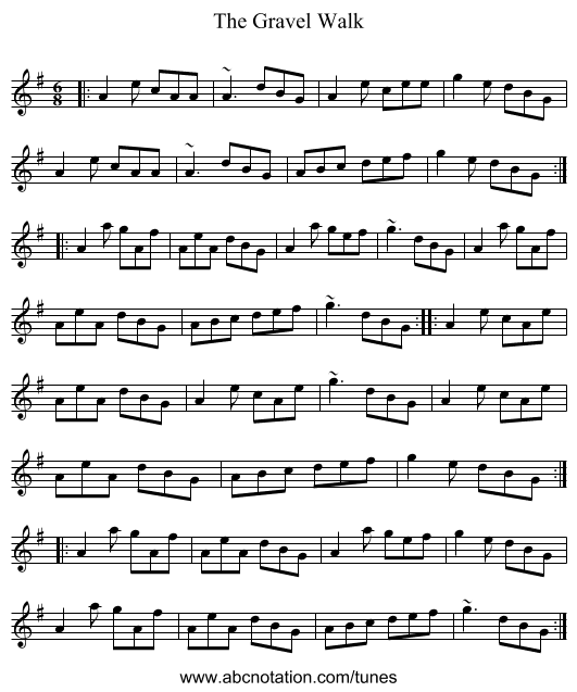 The Gravel Walk - staff notation