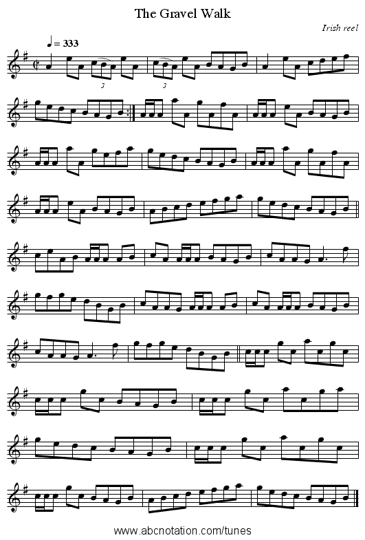 The Gravel Walk - staff notation