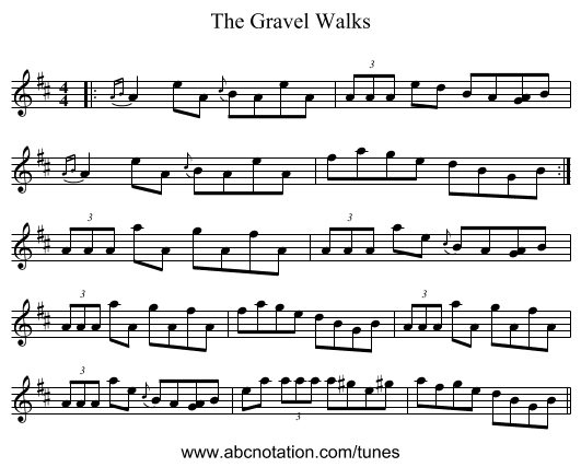The Gravel Walks - staff notation