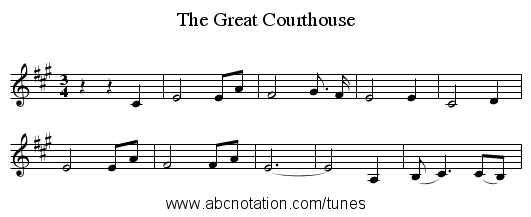 The Great Courthouse - staff notation