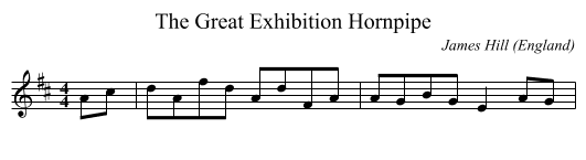 The Great Exhibition Hornpipe - staff notation