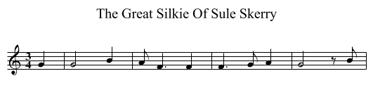 The Great Silkie Of Sule Skerry - staff notation