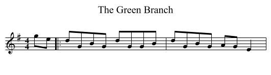 The Green Branch - staff notation
