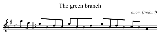 The green branch - staff notation