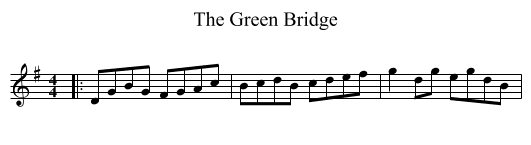 The Green Bridge - staff notation
