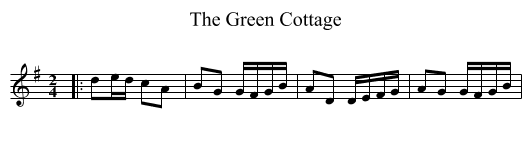 The Green Cottage - staff notation