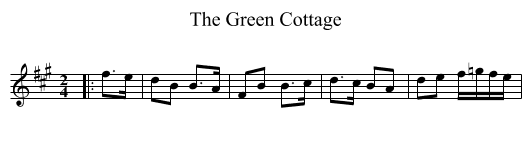 The Green Cottage - staff notation