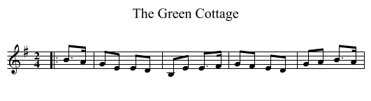 The Green Cottage - staff notation