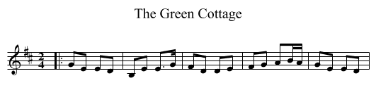 The Green Cottage - staff notation