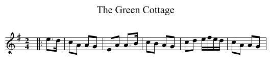 The Green Cottage - staff notation