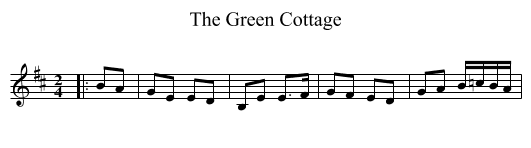 The Green Cottage - staff notation