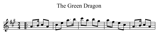 The Green Dragon - staff notation