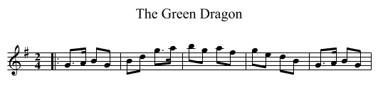 The Green Dragon - staff notation