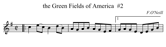 the Green Fields of America  #2 - staff notation