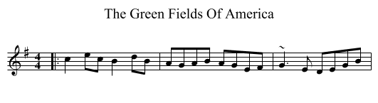 The Green Fields Of America - staff notation